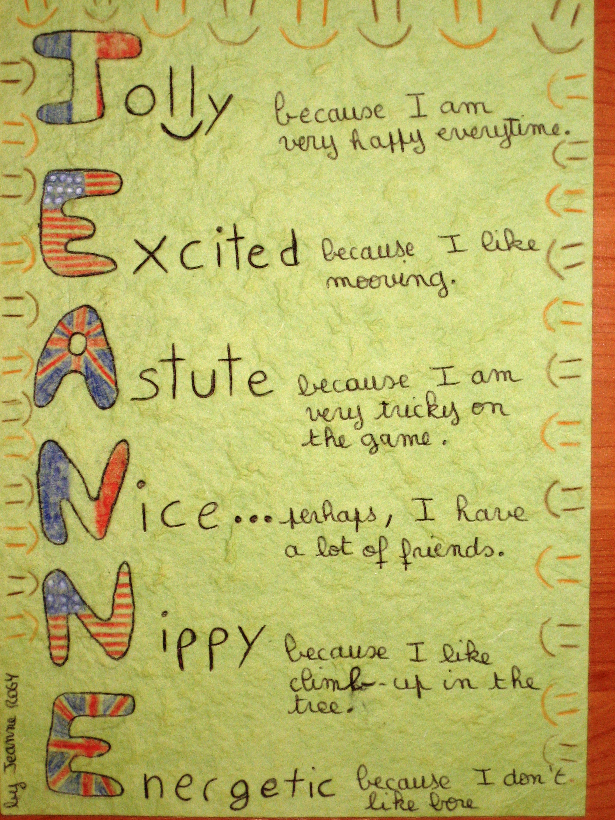 Acrostic Poems College Le Racinay
